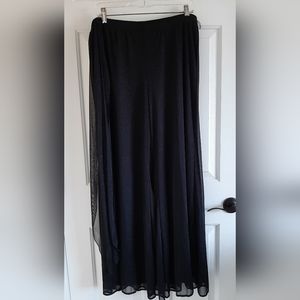ONYX NITE - Black Flowy Sparkly Palazzo - Size: L
